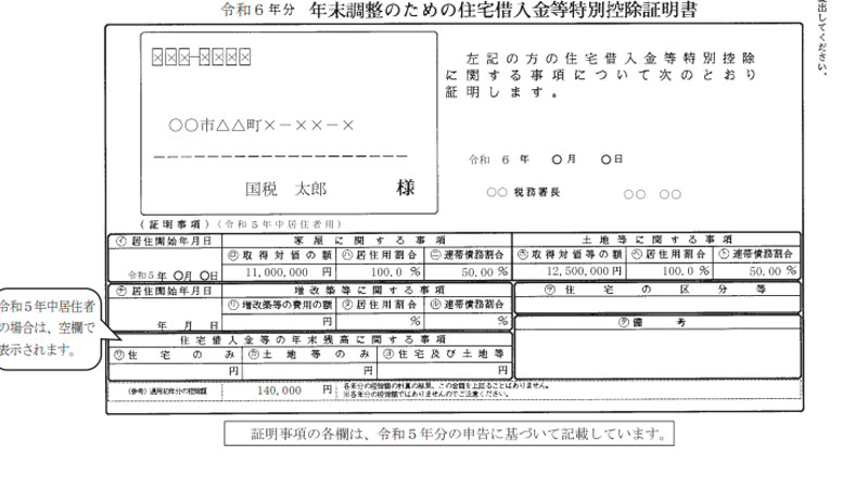 ③年末調整のための住宅借入金等特別控除申告書