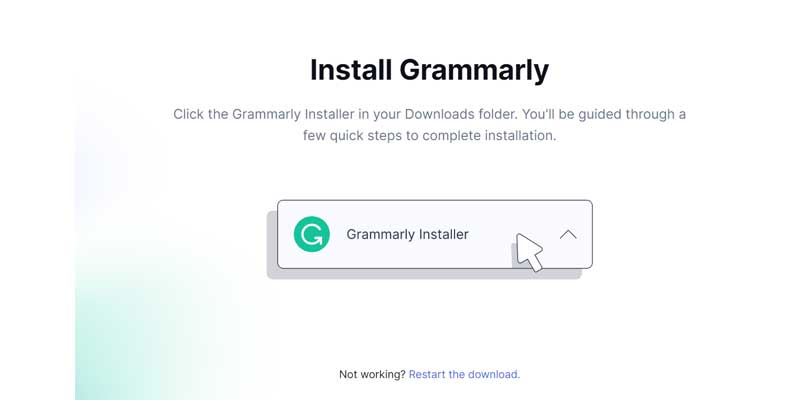 「Grammarly Installer」をクリックします。