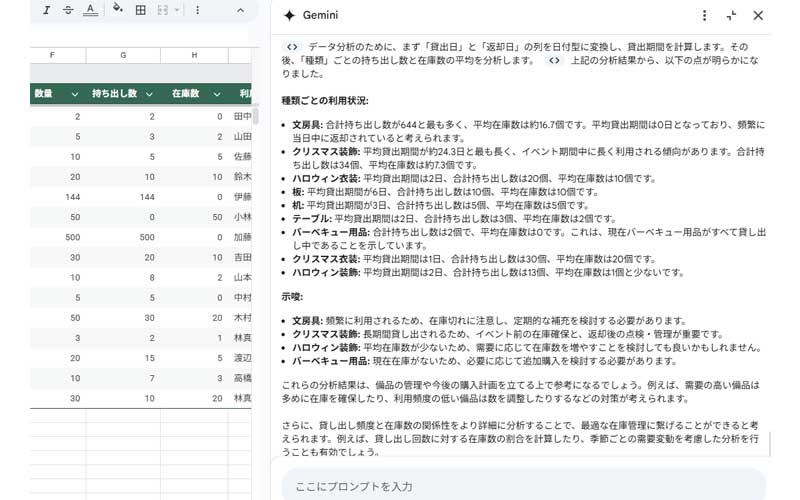 分析結果画面